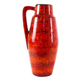 Red ceramic vase, German design, 1960s, made in West Germany