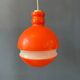 Suspension en verre Peill & Putzler mid-century orange et blanc
