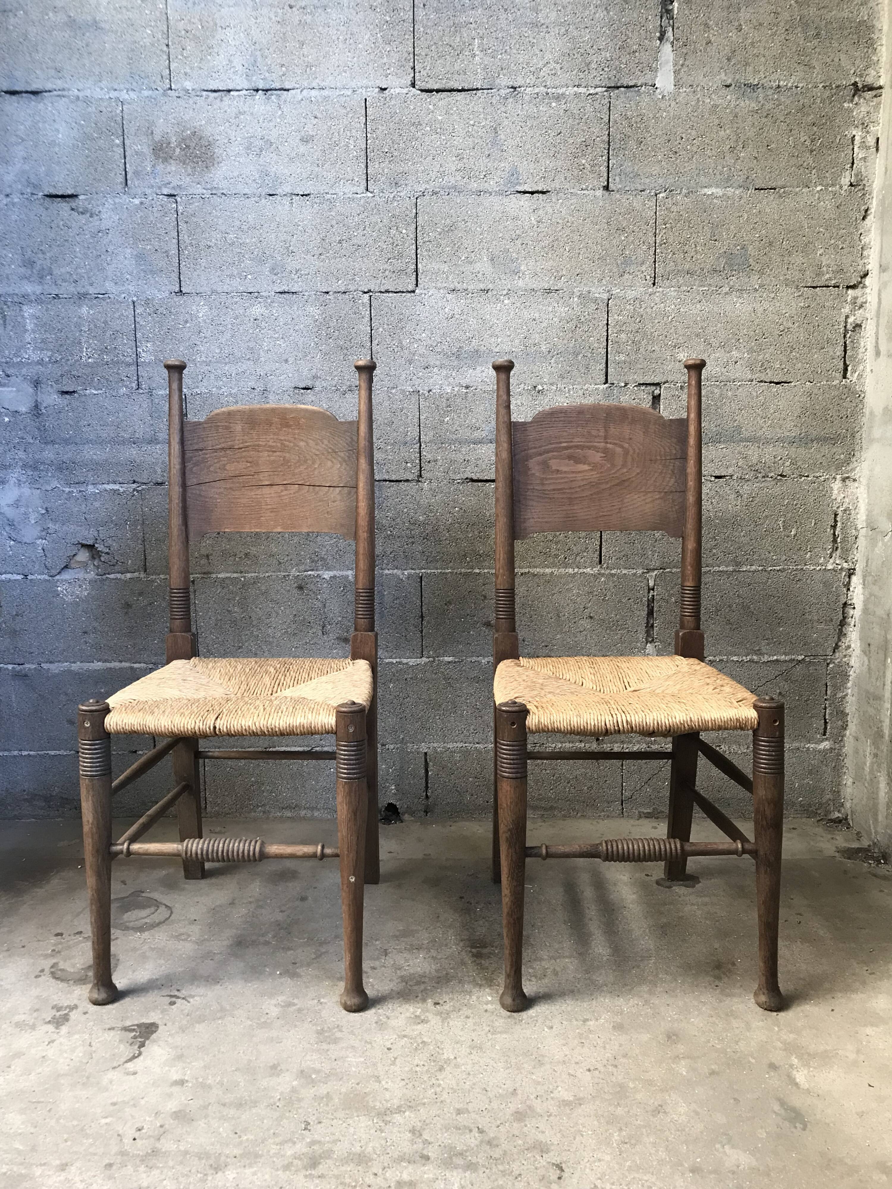 Pair of chairs by E G Punnett edition William Birch circa 1910