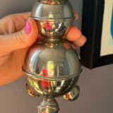 Set of 2 chrome Swedish chandeliers, 1960s style.