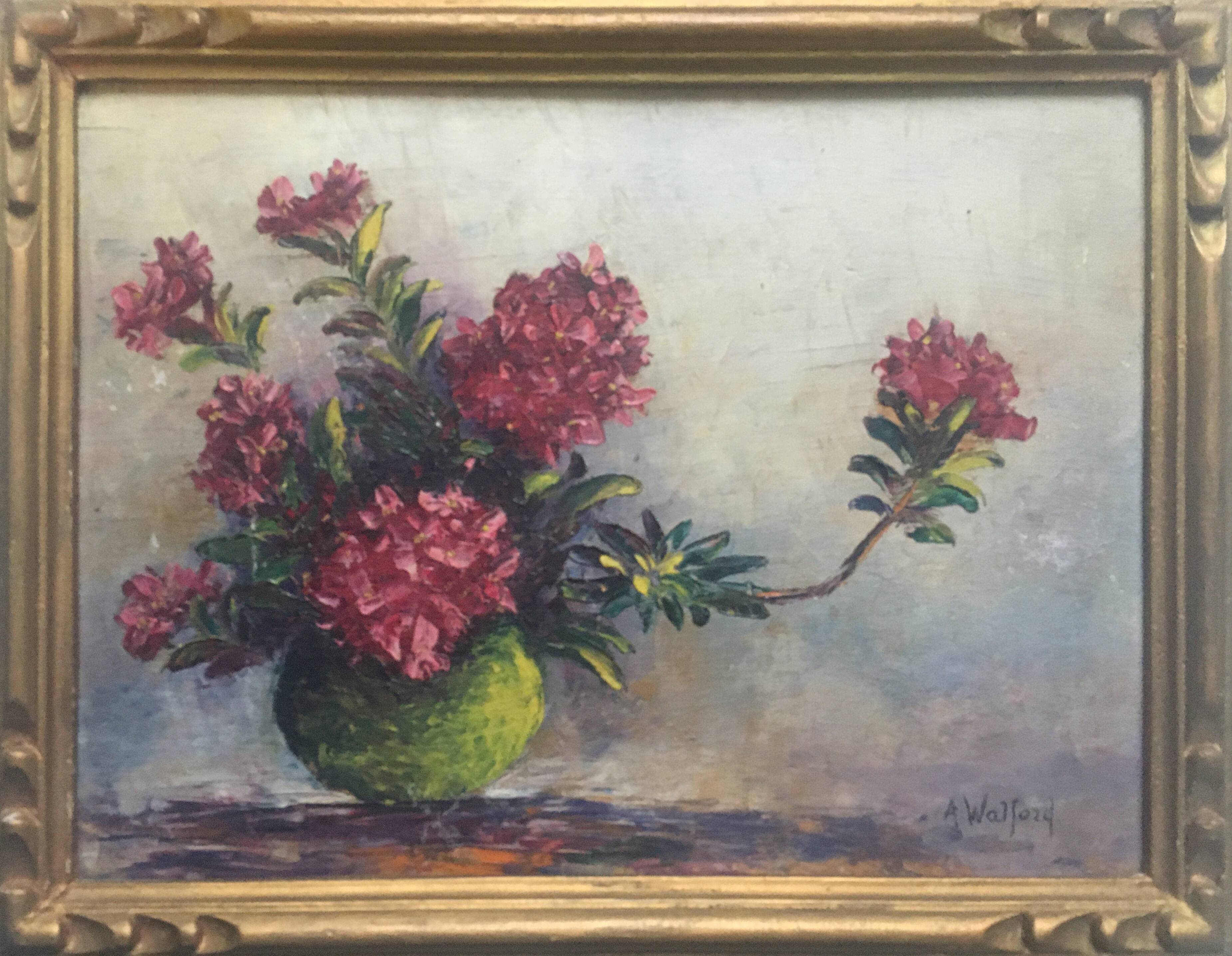 Paintings "roses of the alps" by Astrid Walford (1907-1984)