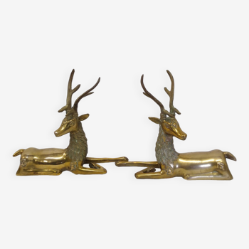 Brass deer duo