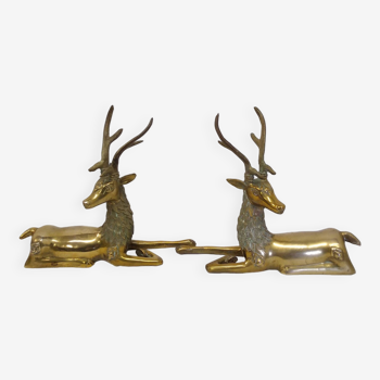 Duo cerfs en laiton