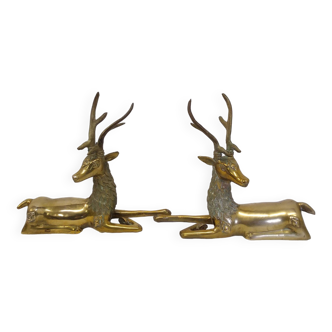 Duo cerfs en laiton