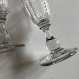 Set de 9 flutes à champagne tulipe Louis Philippe à cotes plates mi 19e