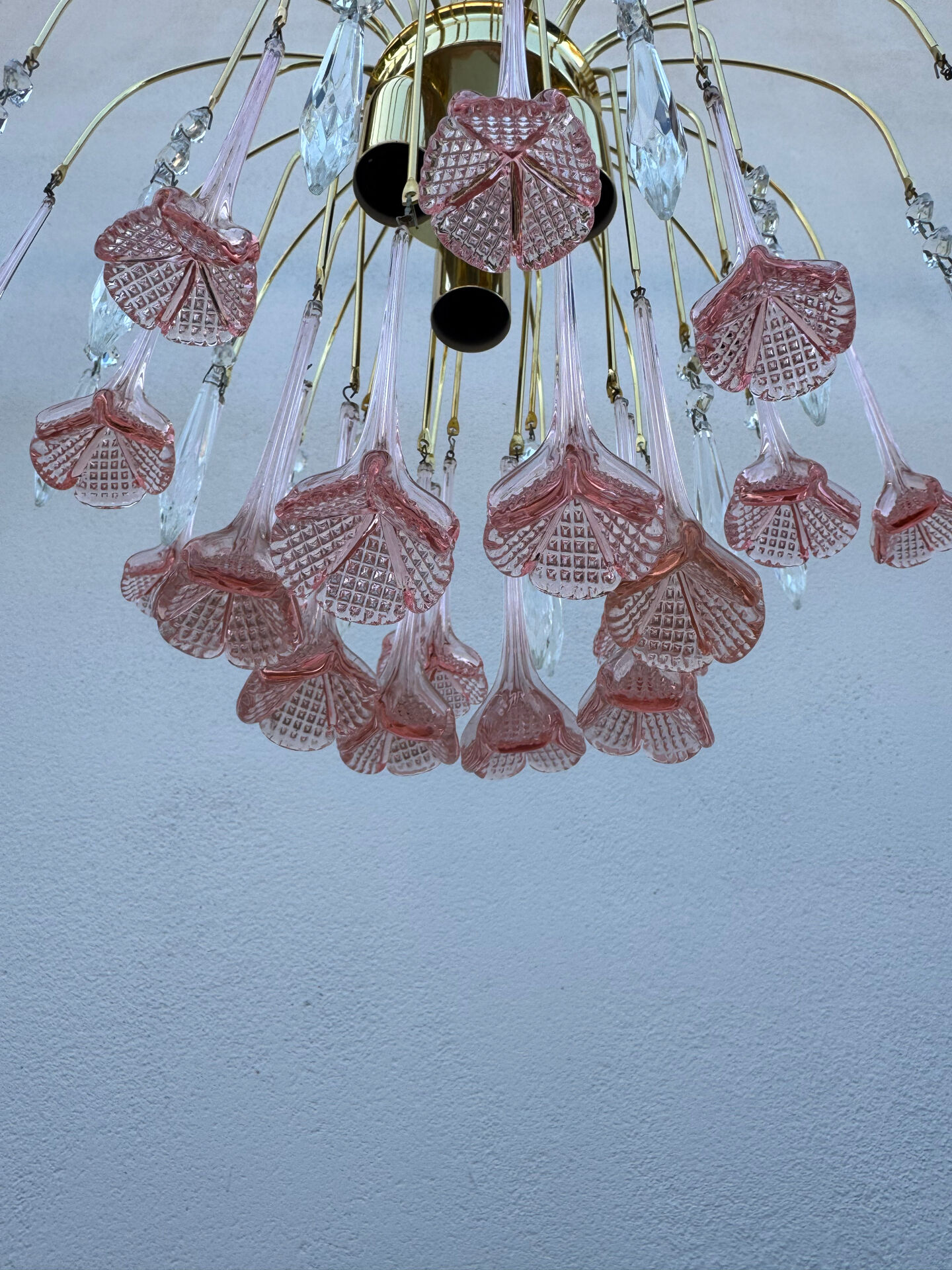 Lustrous rose Murano glass from the 1980s.