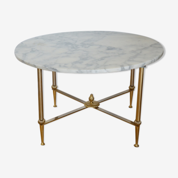 Table basse ronde en marbre, années 60