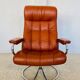 Vintage retro Ekornes Stressless reclining lounge chair & stool 1960s