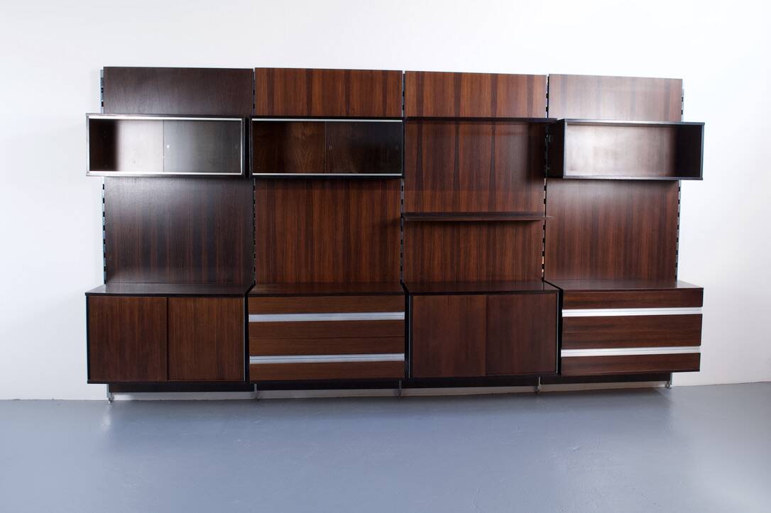 MODULAR SHELF ROSEWOOD ICO PARISI 1960s MIM ROMA PUBLISHER
