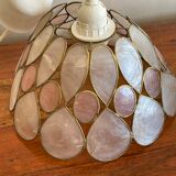 Lampshade in mother-of-pearl and brass