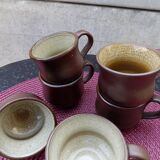 Set of 6 stoneware coffee cups
