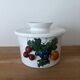 Water butter dish with raised fruits