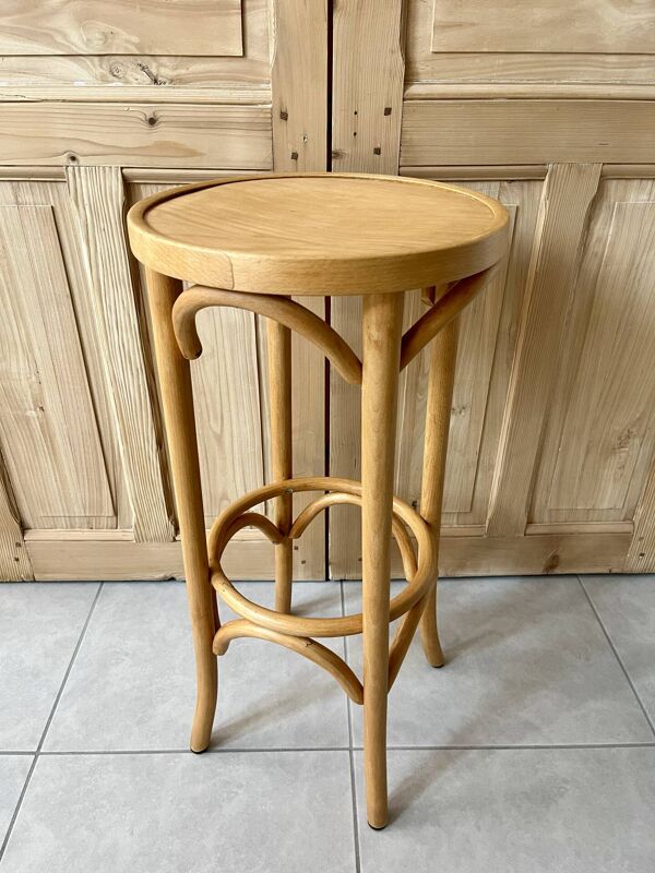 Tabouret bar haut bois courbé