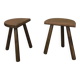 Vintage wooden tripod stool pair.