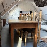 6 wooden and rope chairs attributed to Adrien Audoux & Frida Minet