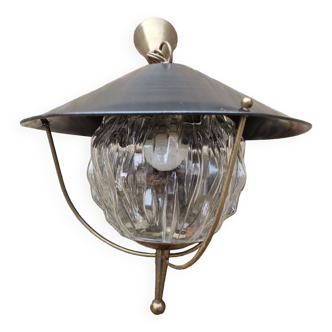 Vintage lantern suspension, Maison Lunel spirit, 50s