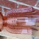 vase val saint lambert molded glass pink pedayer storied art deco