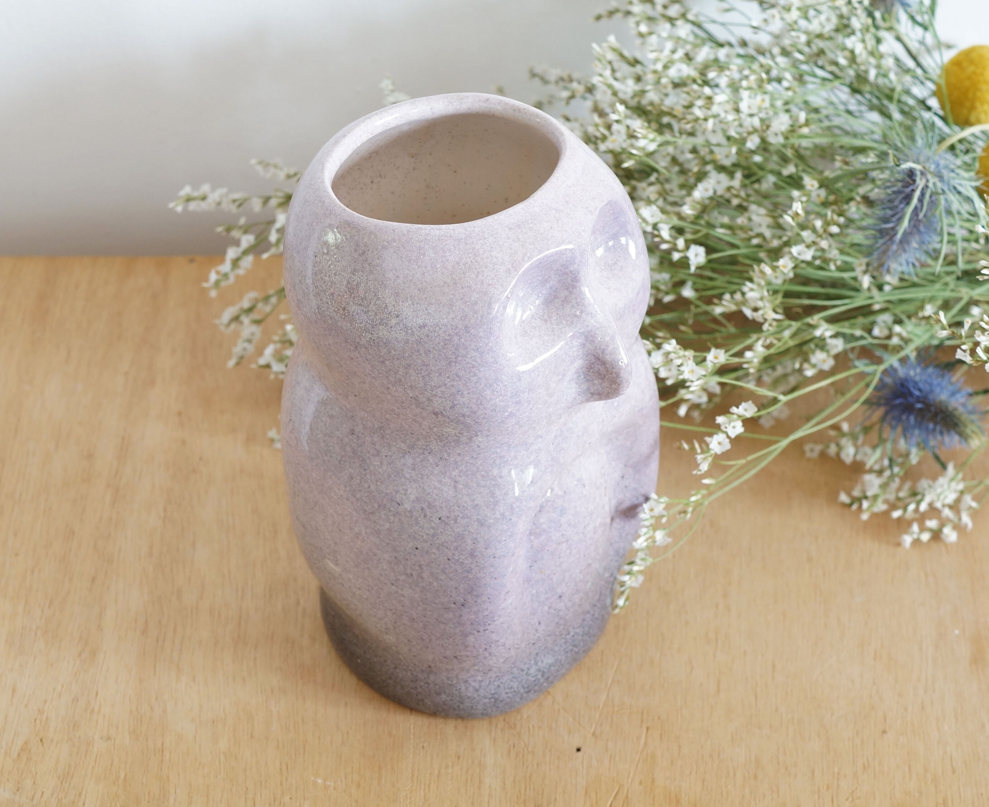 Vase chouette en céramique émaillée