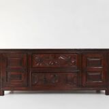 Unique 16th century French geometric sideboard in oak