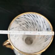 vase en verre de clichy blanc et doré
