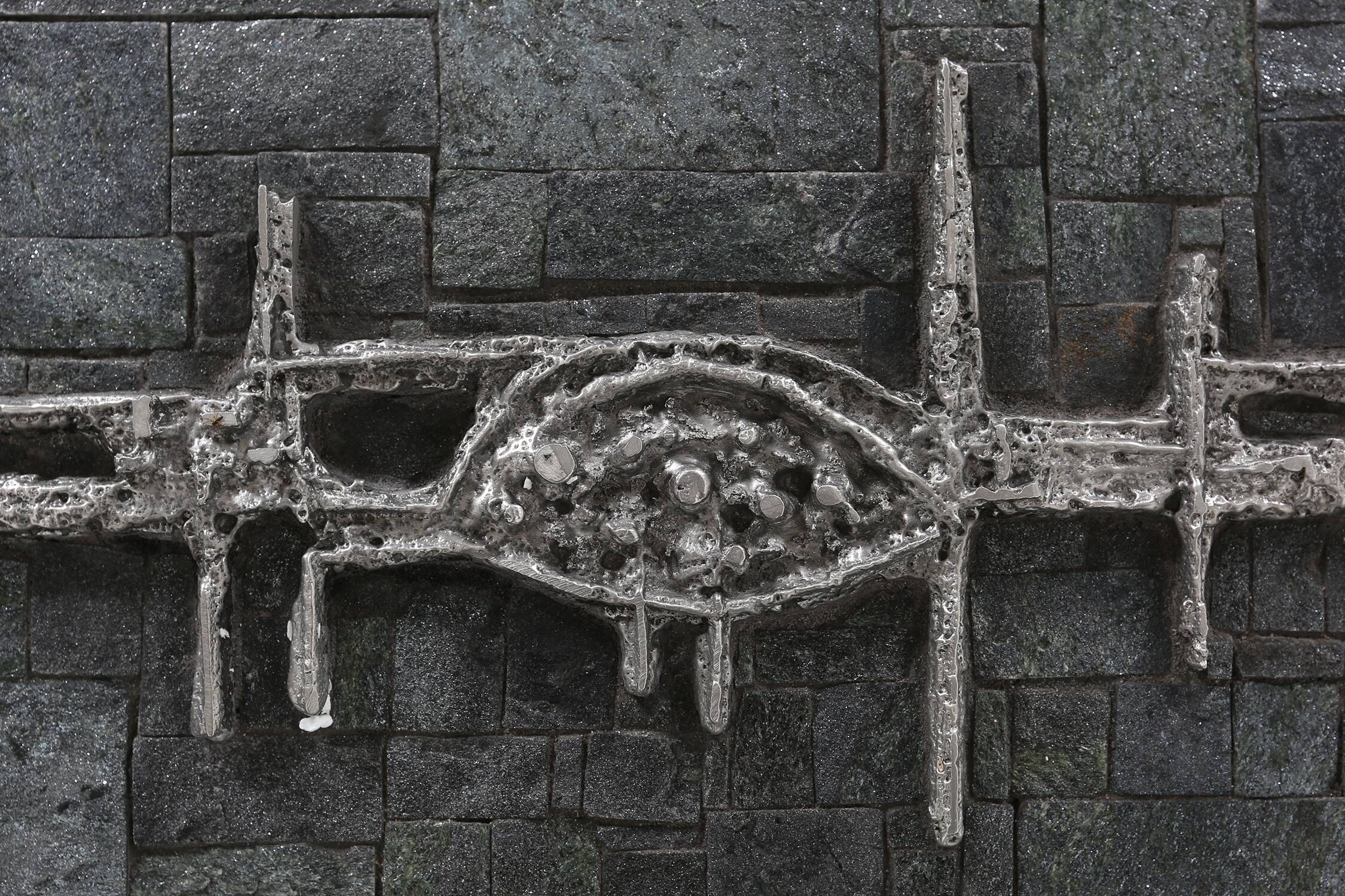 Rare brutalist Brazilian stone coffee table by Pia Manu, ca. 1960