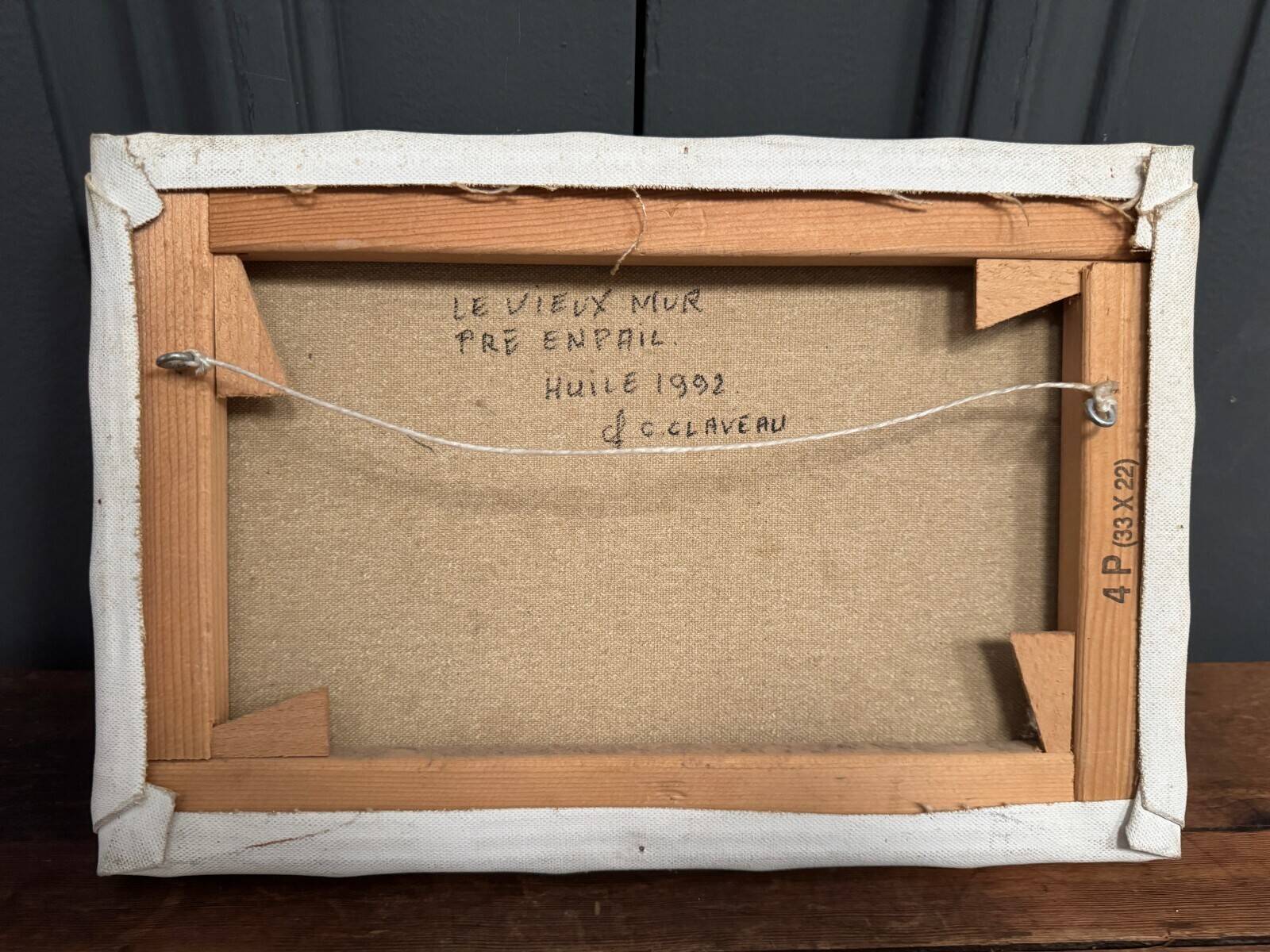 Oil on canvas by Claude Claveau The Old Wall Meadow Enpail 1992