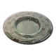 Circular dish signed Daum Nancy in molded glass with frosted geometric decoration, 20th century