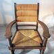 Armchair in oak and rush, brutalist style, designed by Charles Dudouyt, 1940s