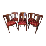 Set of Six Mahogany Gondola Chairs
