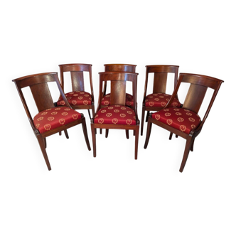 6 chaises gondoles en acajou