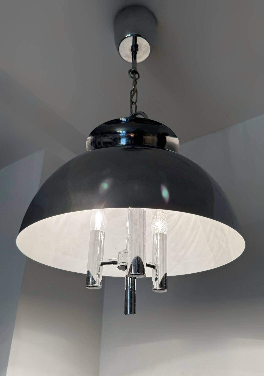 Space Age chrome design chandelier from the 70s