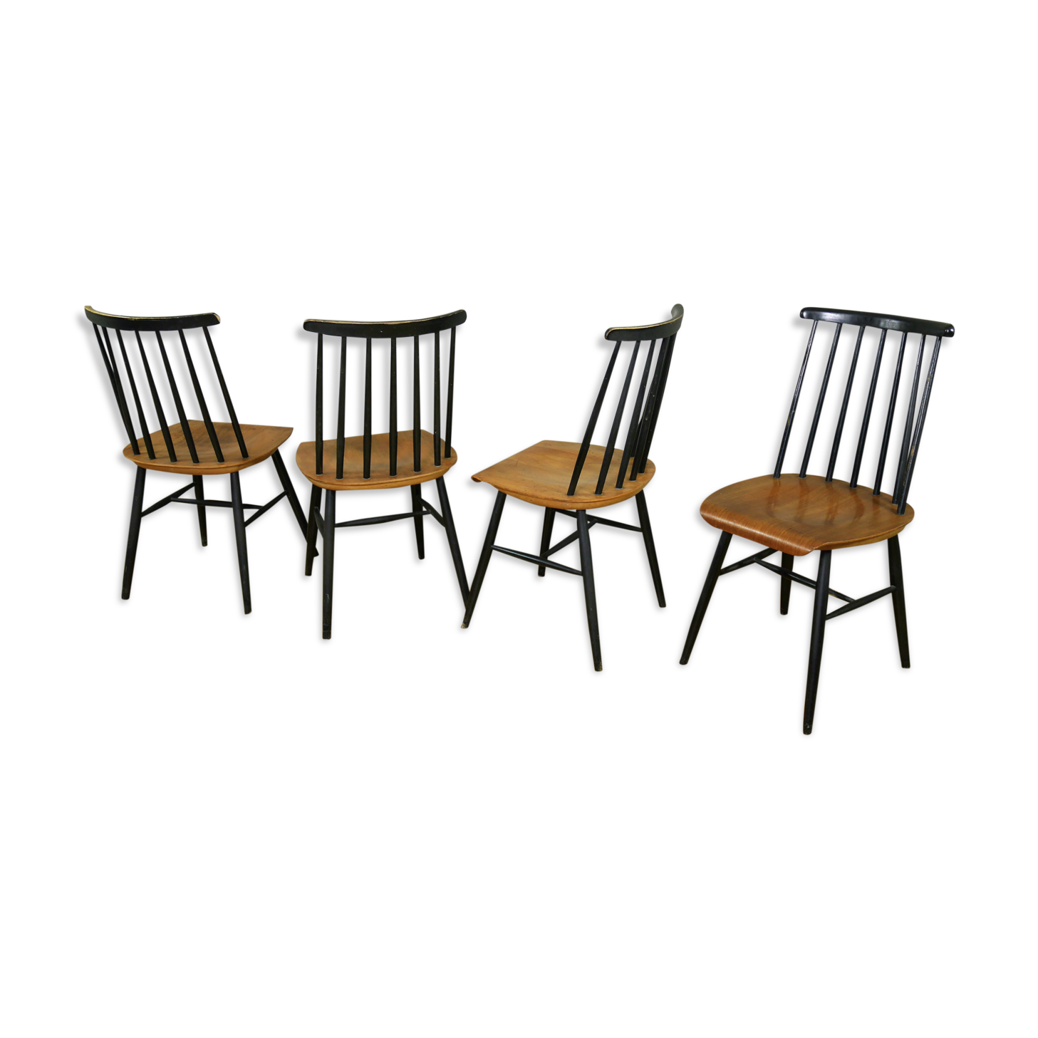 Suite de 4 chaises fanett Tapiovaara des années 50