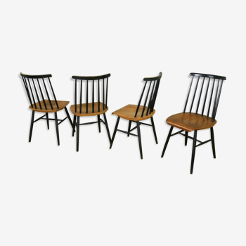 Suite of 4 Tapiovaara fanett chairs from the 50s