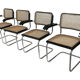 Set of 4 chairs model B64 Cesca with armrests in Black and Chrome