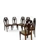 Ensemble de 6 chaises de salle à manger en noyer sculpté Art Déco, années 1920/1930