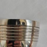 Egg Cup and Small Spoon in Silver Metal