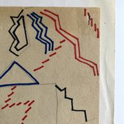 Elie dayan, sans titre (composition abstraite 3). feutre sur papier