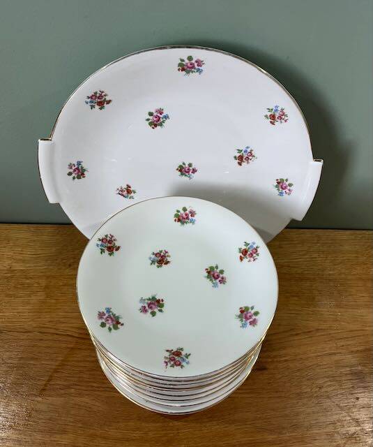 Floral dessert service