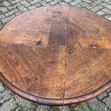 Pedestal table oak screw vintage press