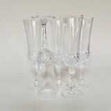 Set of 5 Cristal d'Arques champagne flutes
