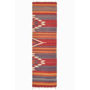 1970s Turkish Oushak Handmade Wool Cotton Orange Kilim Runner 72x252