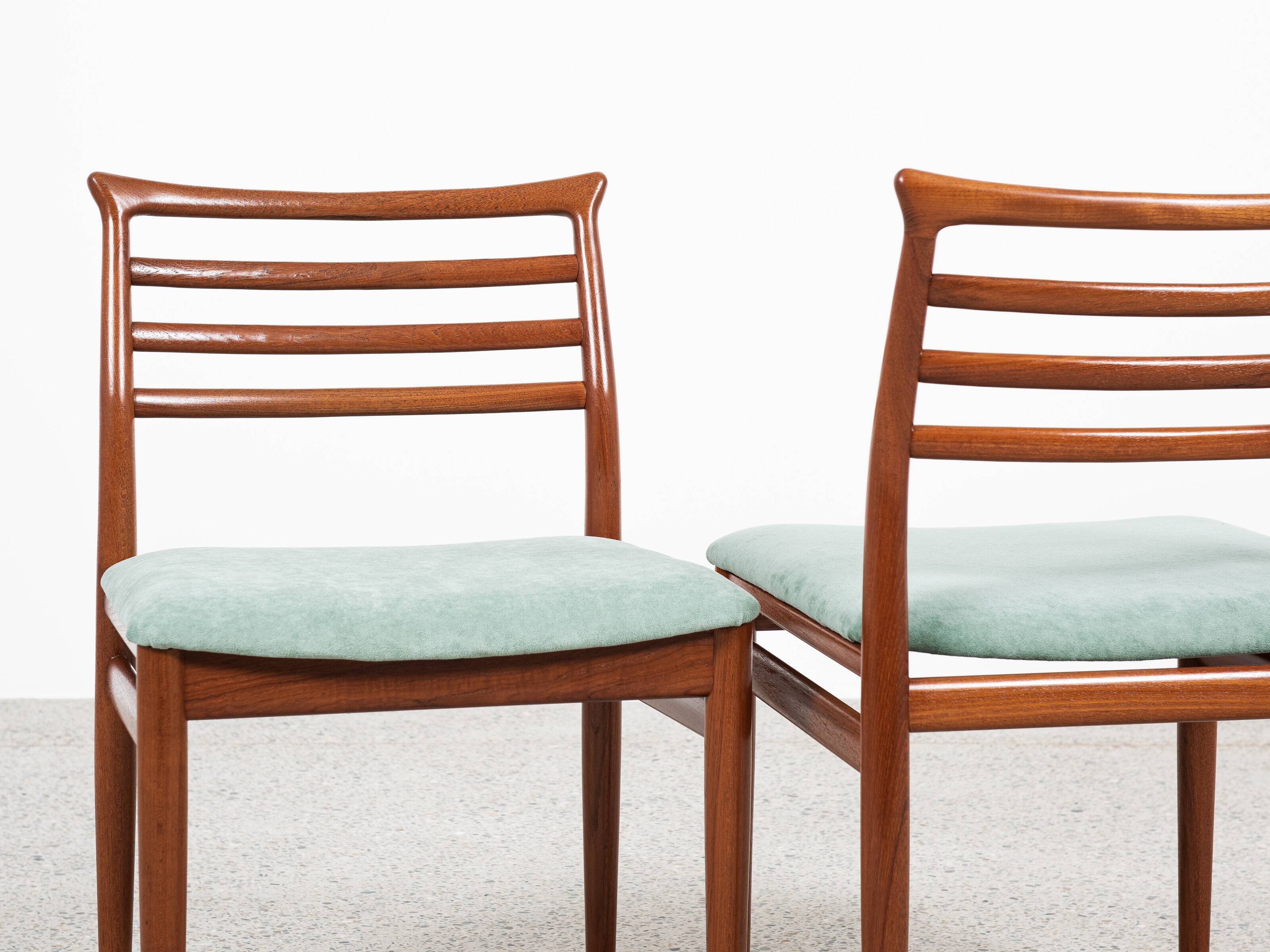 Midcentury Danish set of 6 dining chairs in teak by Erling Torvits for Sorø Stolefabrik 1960s