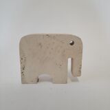 Trois statuettes d’éléphant presse-papier travertinFratelli Mannelli made in Italy - millésime