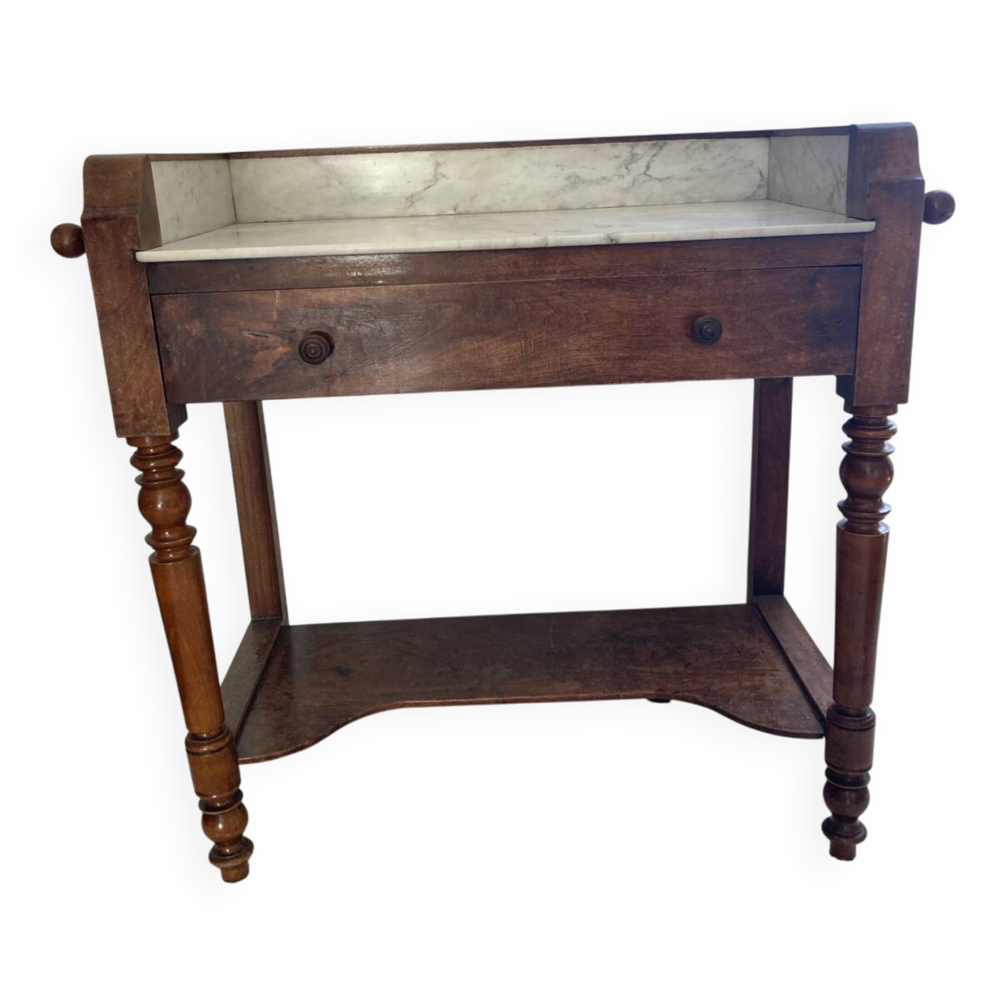 Coiffeuse en bois et marbre