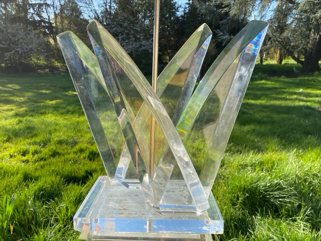 Van Teal lamp lucite and brass lamp 1970