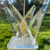 Van Teal lamp lucite and brass lamp 1970