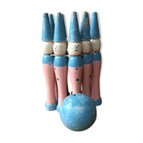 Former pierrot theme wooden bowling game