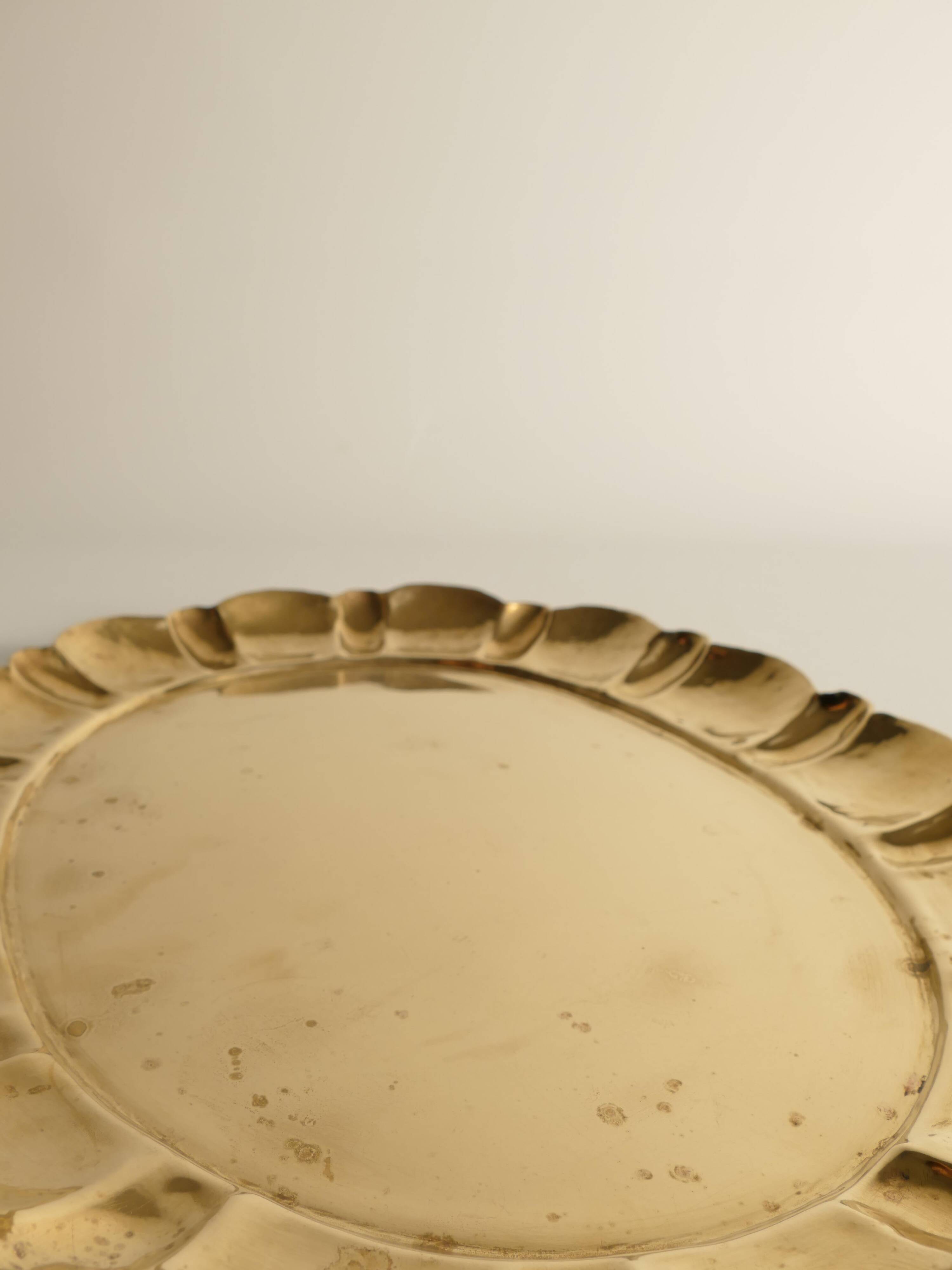 Hollywood Regency Large Oval Brass Tray by Firma Lars Holmström, Sweden 1940's