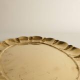 Hollywood Regency Large Oval Brass Tray by Firma Lars Holmström, Sweden 1940's