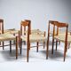 6 wood and rope chairs by Henry Klein for Bramin, 1960s